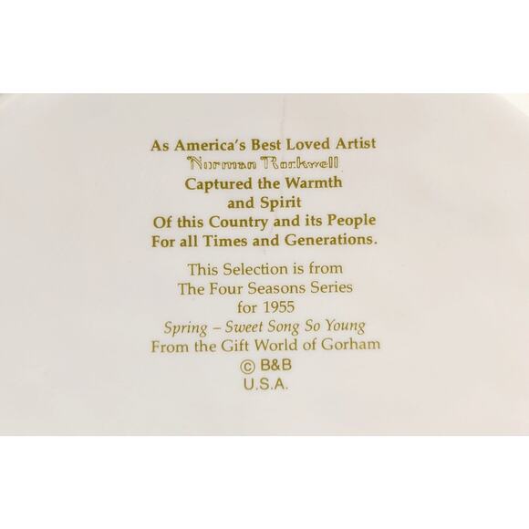 Norman Rockwell 1955 Series Spring-Sweet Song So Young Framed Collectible Plate - Picture 7 of 8